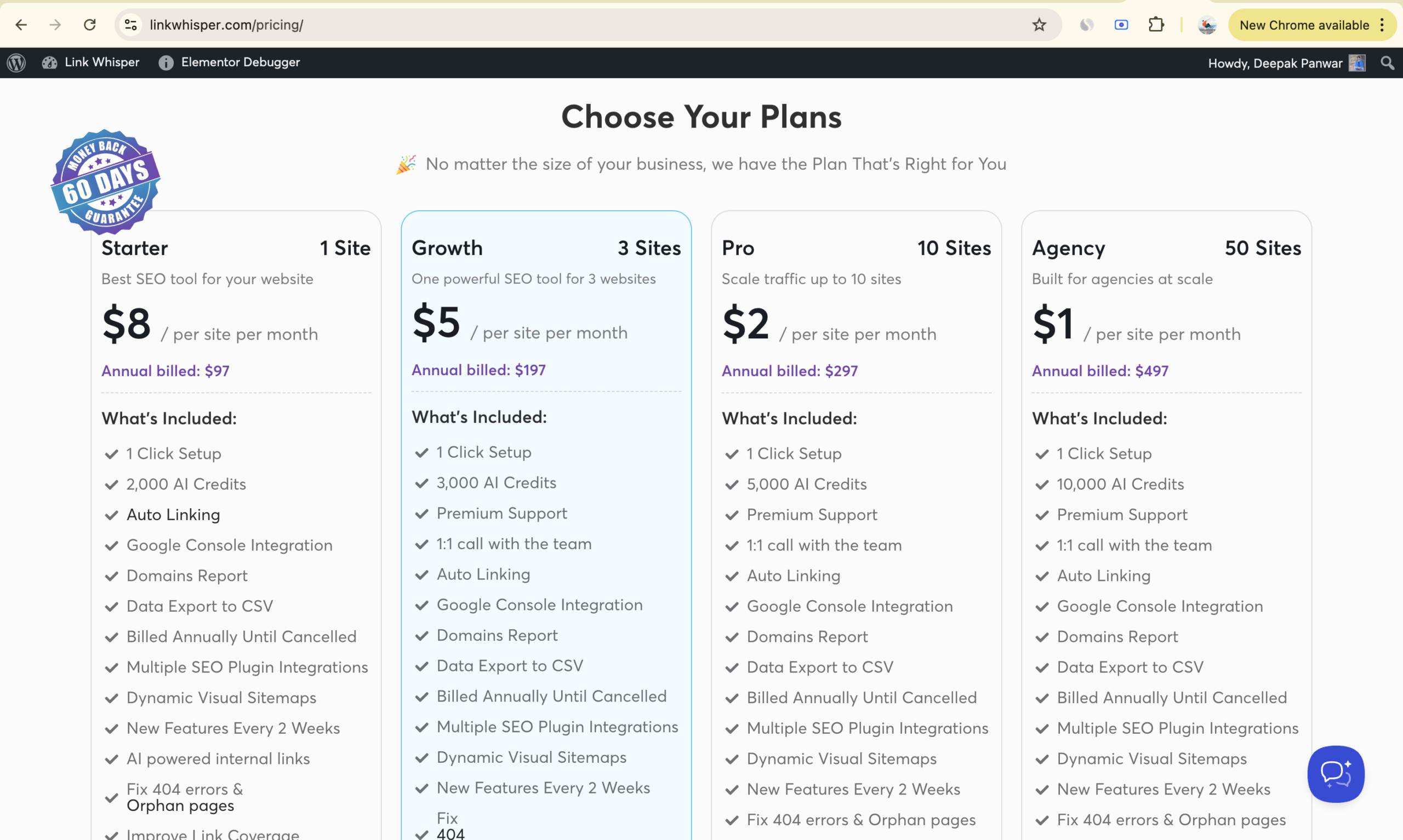 Link Whisper Pricing