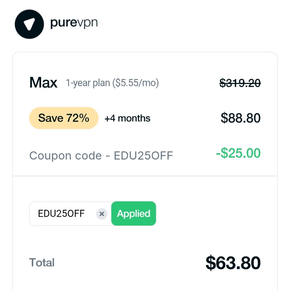 PureVPN 25% OFF Working Coupon 2026